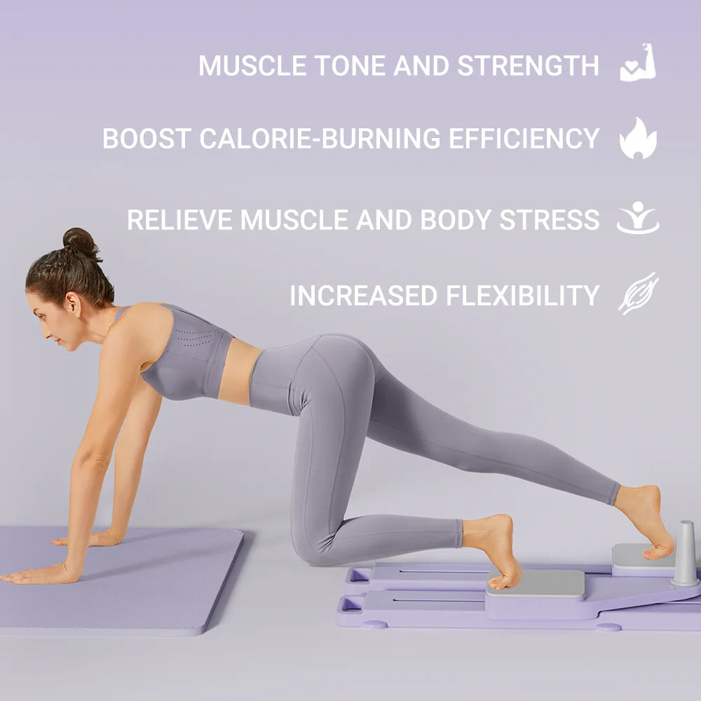 2-in-1 Abs & Ski Board - Portable Core/Leg Trainer, Split Pilates-Reformer