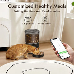 Automatic smart pet feeder for cats dogs multiple pets