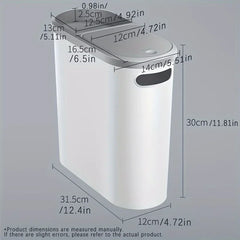 Large Capacity Silent Closed Plastic Bathroom Garbage Bin