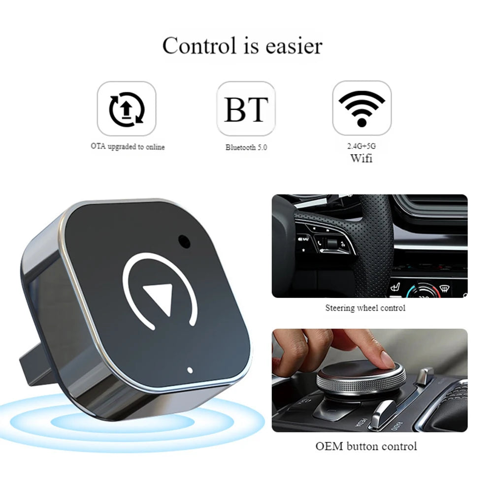 2 in 1 Wireless CarPlay Android Auto Adapter Smart USB Dongle
