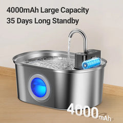 Stainless Steel Cat Water Fountain Wireless Sensor Smart Automatic