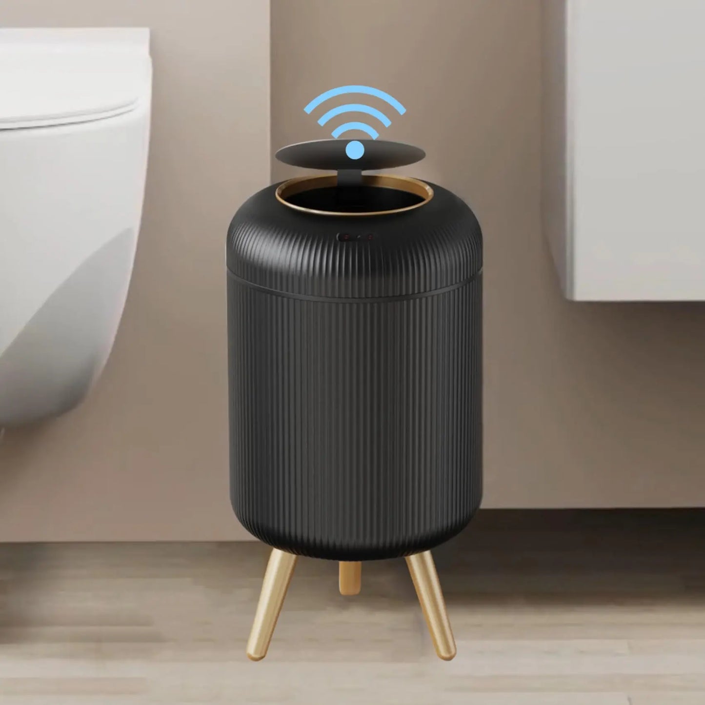 Automatic Trash Can with Lid,  Small Plastic Smart Trash Can