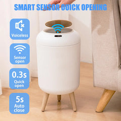 Automatic Trash Can with Lid,  Small Plastic Smart Trash Can