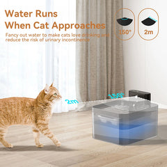 Wireless Automatic Cat Water Fountain 2600mAh Pet Water Dispenser