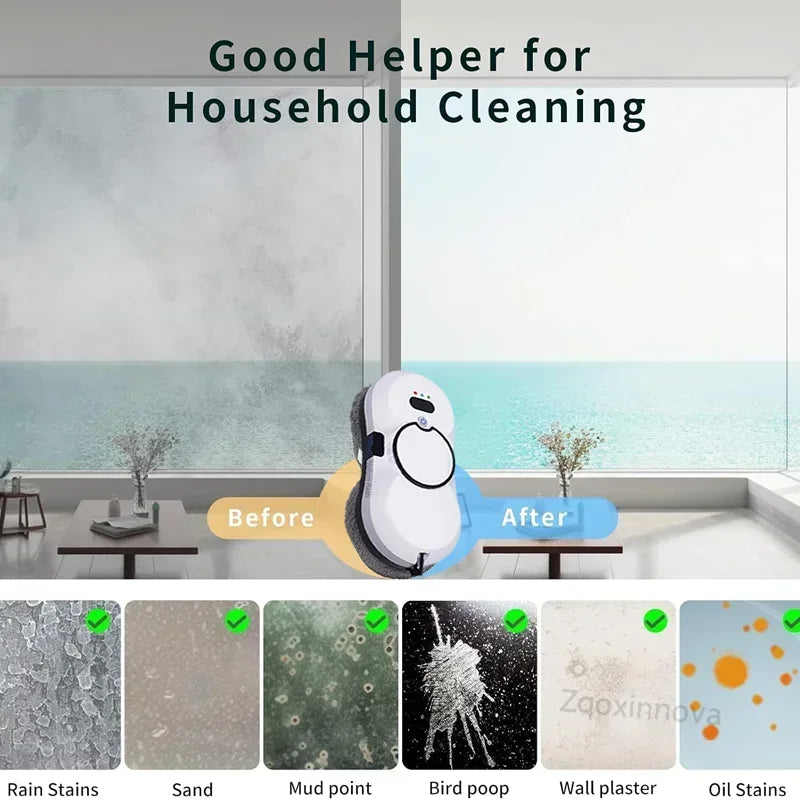 Auto Window Cleaning Robot with UPS System, Intelligent Vacuum