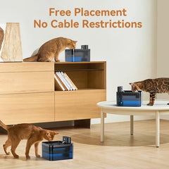 Wireless Automatic Cat Water Fountain 2600mAh Pet Water Dispenser