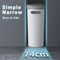 Large Capacity Silent Closed Plastic Bathroom Garbage Bin
