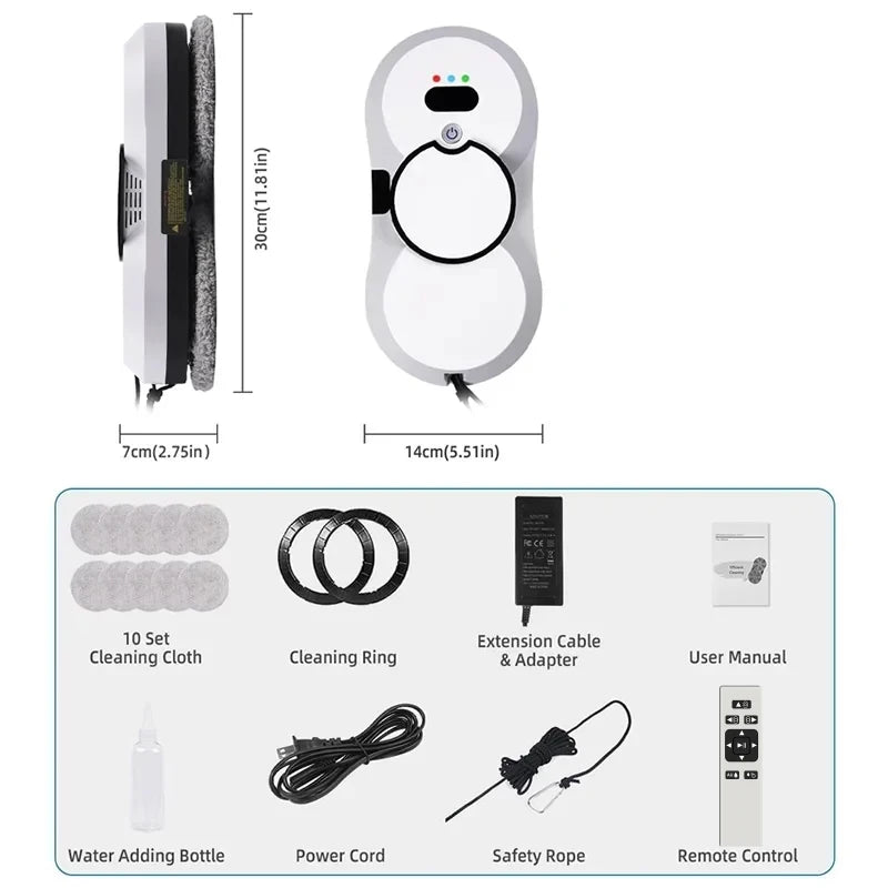 Auto Window Cleaning Robot with UPS System, Intelligent Vacuum