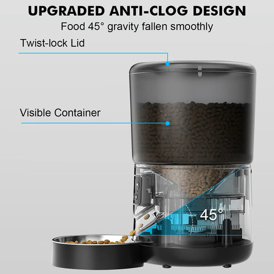 Automatic smart pet feeder for cats dogs multiple pets