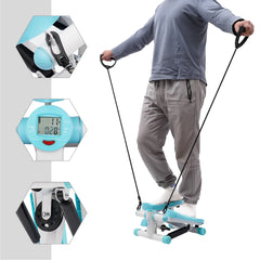 Blue/Pink Portable Fitness Stepper Fitness Mini Stepper for Home Office Workout