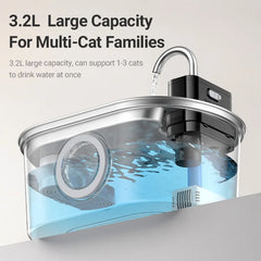 Stainless Steel Cat Water Fountain Wireless Sensor Smart Automatic