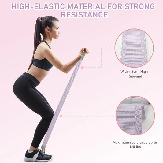 Fabric Resistance Bands for Working Out with Handles, 120LB Resistance Band for Women Men, Non-Slip Workout Equipment for Home