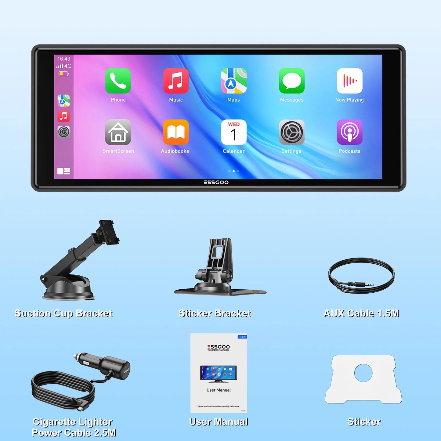 10.26" portable universal car stereo Radio HD Tour screen GPS Navi WIFI