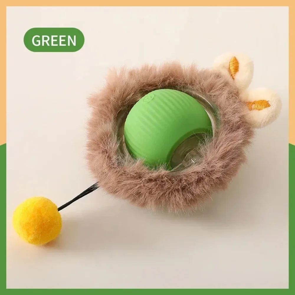 Cat Interactive Ball Toy Auto Rolling Ball with Tail Rechargeable