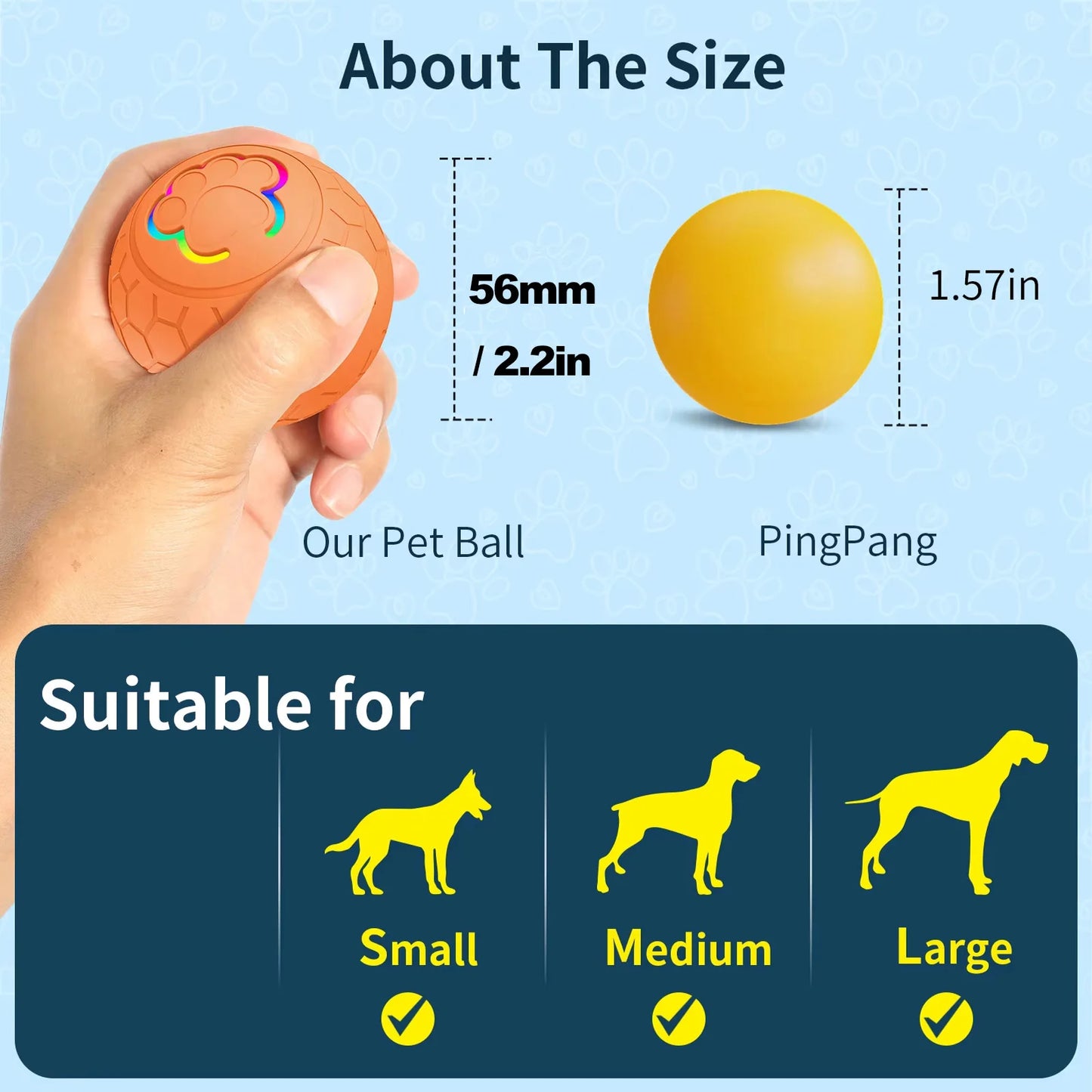Smart Dog Toy Ball Electronic Interactive Pet Toy Ball USB Automatic Bouncing
