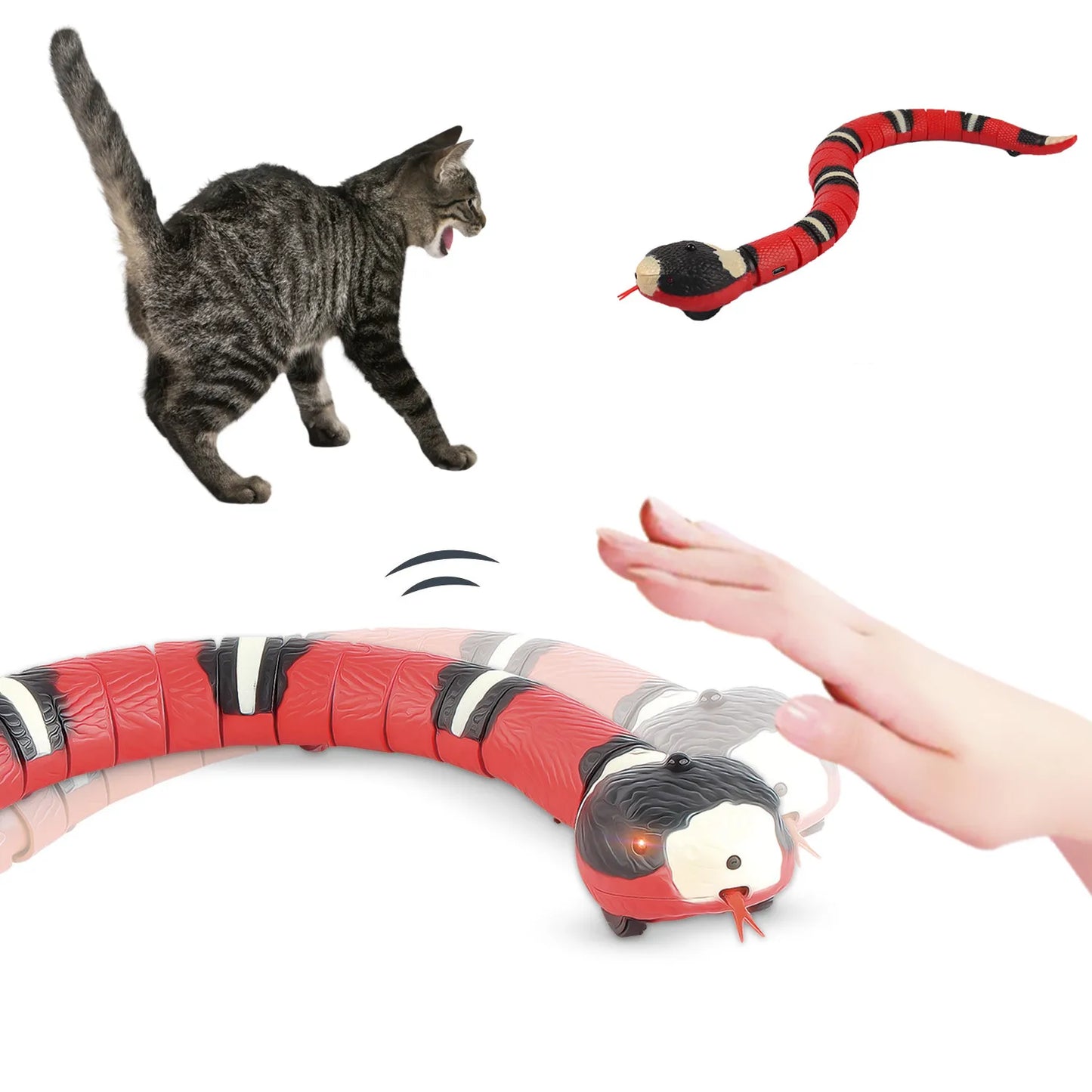 Smart Sensing Interactive Cat Toys Automatic Eletronic Snake Cat Teasering