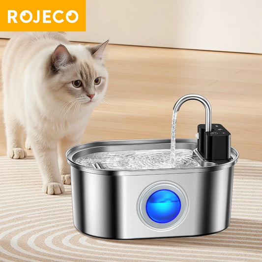 Stainless Steel Cat Water Fountain Wireless Sensor Smart Automatic