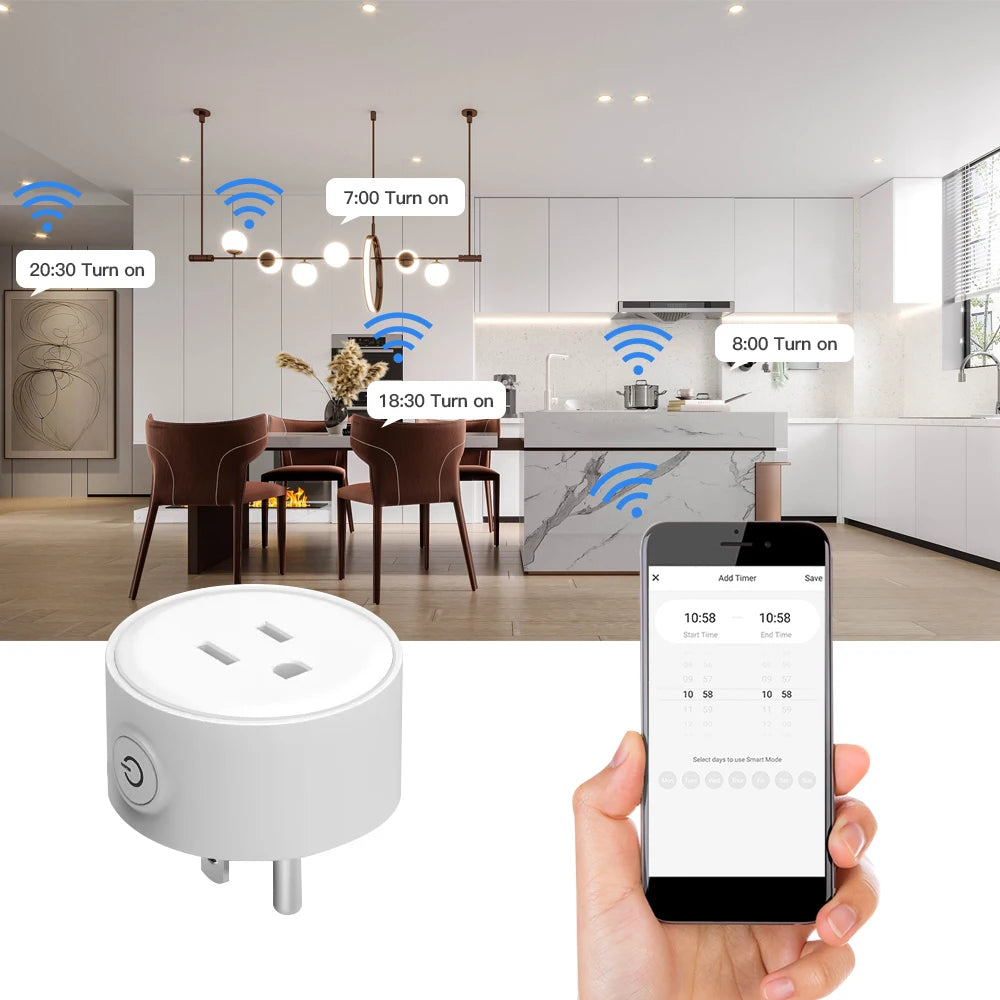 Wifi Smart Plug USA Socket Wireless Switch Smart Home App Scene Linkage
