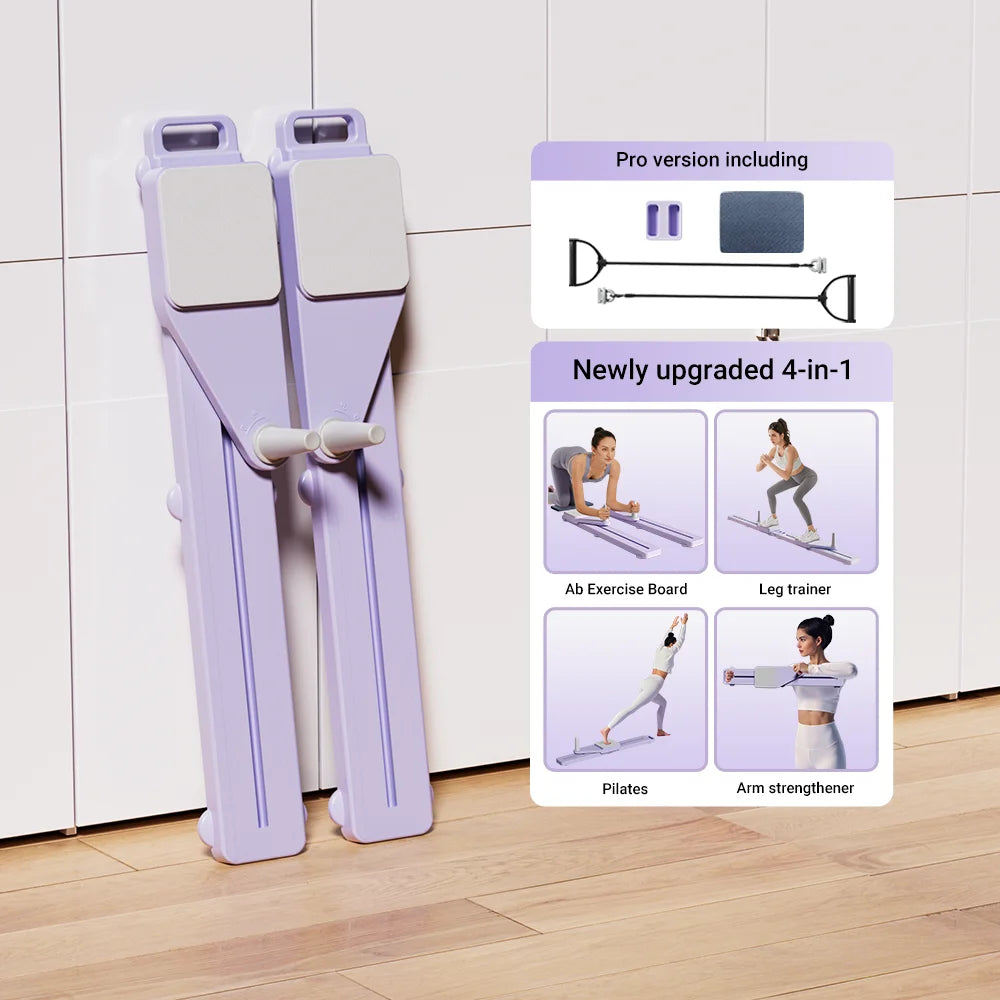 2-in-1 Abs & Ski Board - Portable Core/Leg Trainer, Split Pilates-Reformer