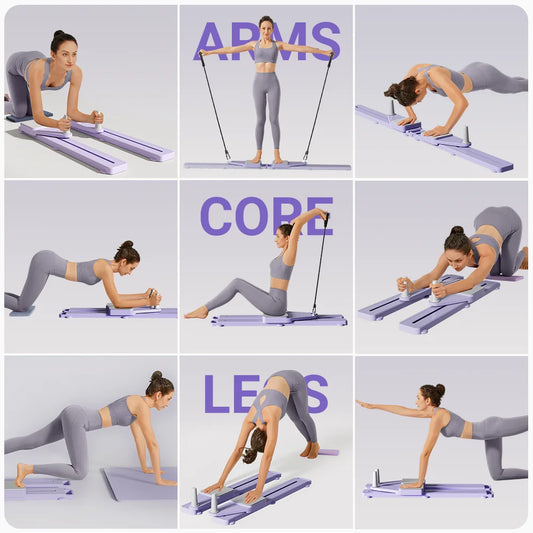 2-in-1 Abs & Ski Board - Portable Core/Leg Trainer, Split Pilates-Reformer