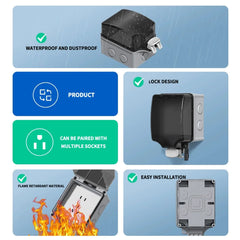 EU Socket IP66 Weather Dustproof Outdoor Plug Wall Socket Outlet