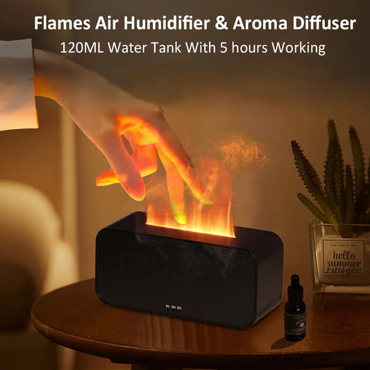 Air Humidifier Aroma Essential Oil Diffuser for Home Flame