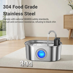 Stainless Steel Cat Water Fountain Wireless Sensor Smart Automatic