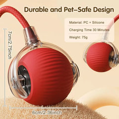 Cat Interactive Ball Toy Auto Rolling Ball with Tail Rechargeable