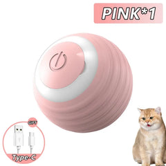Cat Interactive Ball Toy Auto Rolling Ball with Tail Rechargeable