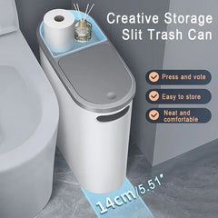 Large Capacity Silent Closed Plastic Bathroom Garbage Bin