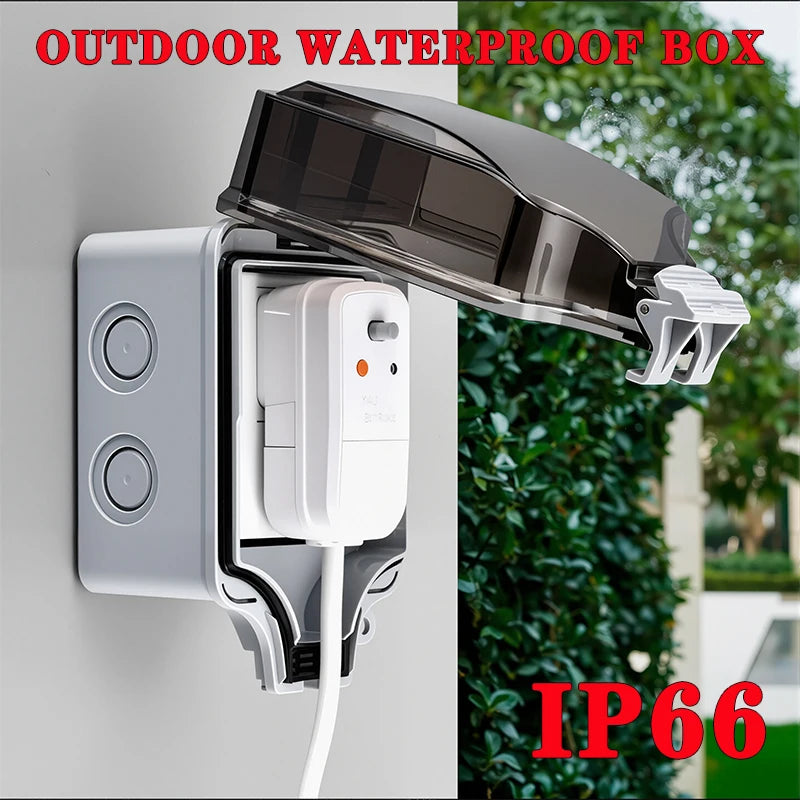 EU Socket IP66 Weather Dustproof Outdoor Plug Wall Socket Outlet